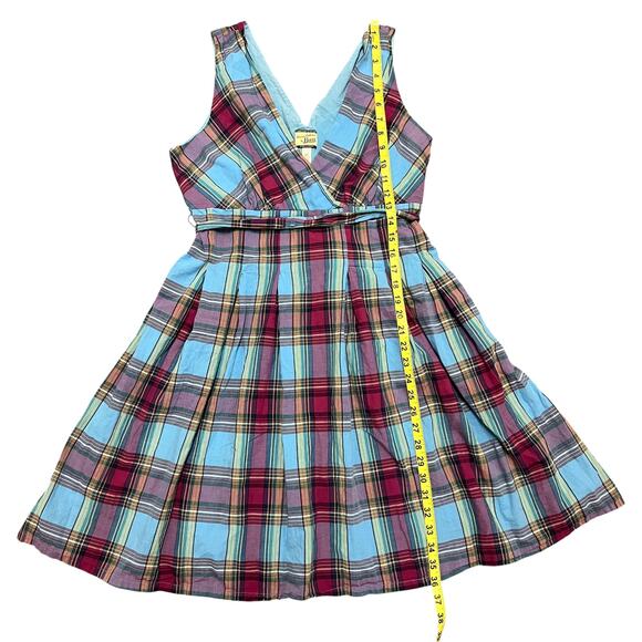 Vintage GH Bass Plaid Pleated Dress Size 12 - Picture 5 of 5